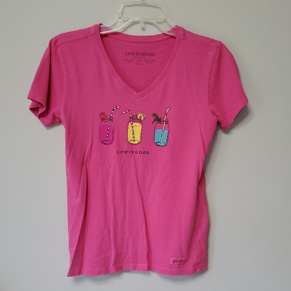 Life is Good Pink Crusher Tee